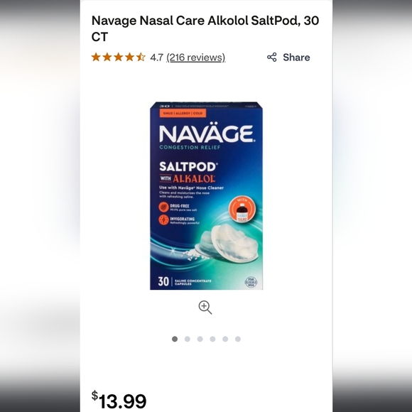 New Never Used-Nasal Care Saline Nasal Irrigation Kit - Teal Bonus 30 tablets. - Picture 2 of 7